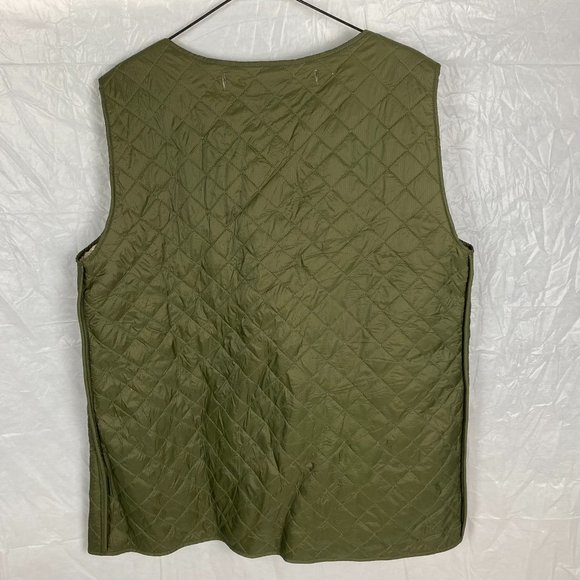 Men's Country Road Size M Khaki Green Tan Sleeveless Quilted Non Closer Vest - Picture 8 of 12